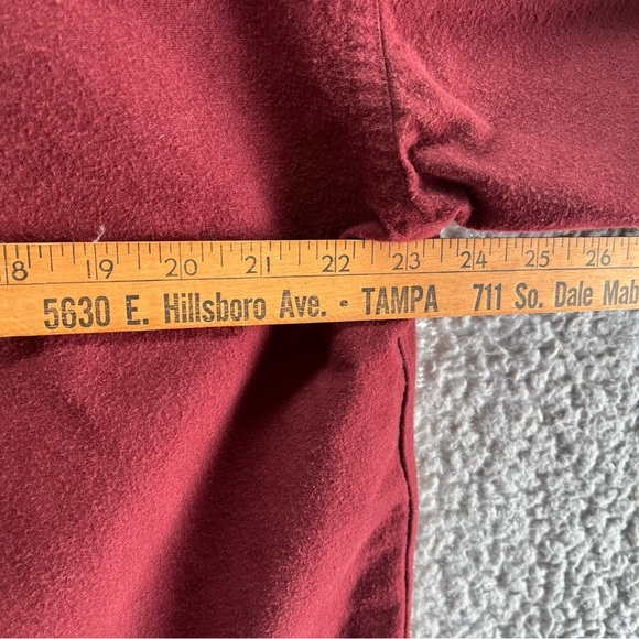 Vintage LL Bean Chamois Cloth Maroon Flannel Shirt Traditional Fit Size L Reg - Picture 7 of 8